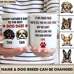 gift for father dog if we could talk personalized mug, personalized gift for dog lovers