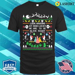 lucky broadway ugly christmas sweater shirt, festive holiday attire - olashirt
