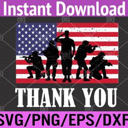 thank you army | memorial day partiotic military veteran svg, eps, png, dxf, digital download