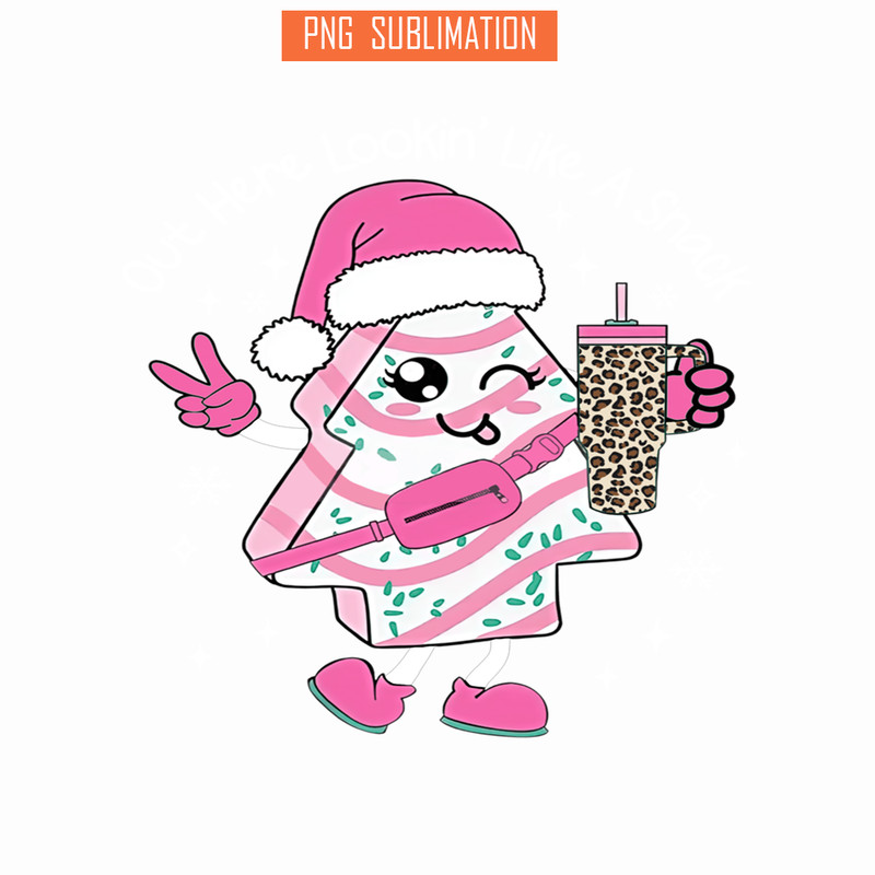 CRM07112395-Out Here Looking Like A Snack Cute Boo Jee Xmas Trees Cakes Png, Boojee Tumbler Inspired Belt Bag Png.png