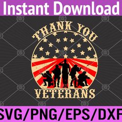 american flag veteran day - thank you veterans funny svg, eps, png, dxf, digital download