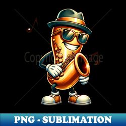 Saxophone Jazz cartoon - PNG Sublimation Digital Download - Create with Confidence