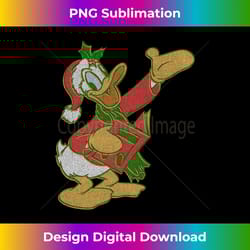 disney donald duck christmas caroling portrait long sl - minimalist sublimation digital file - customize with flair
