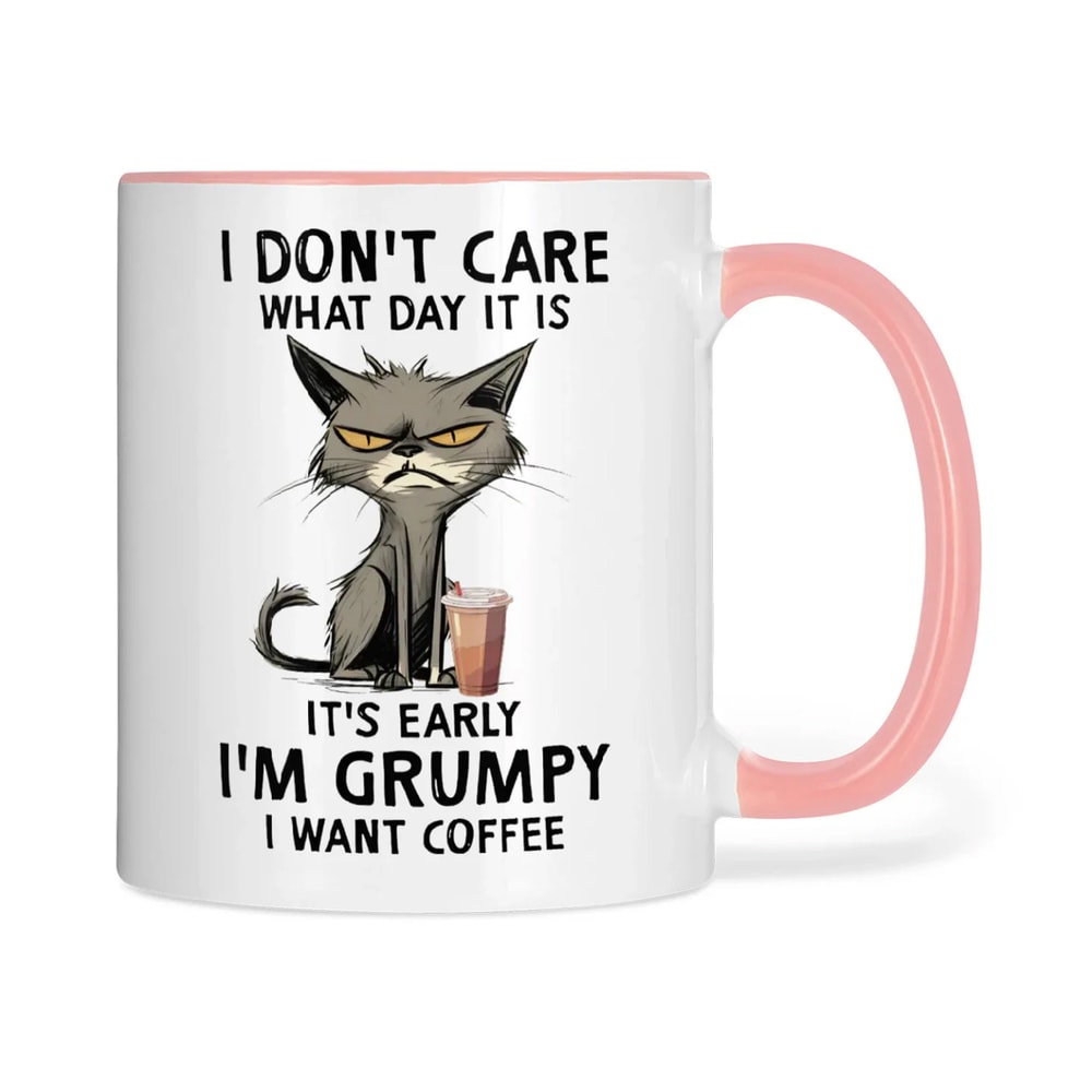 I Don't Care What Day It Is It's Early Cat Coffee Mug, Funny Black Cat Mug For Cat Lover, Gift For Pet Lover.jpg