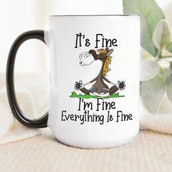 im fine christmas coffee mug, funny christmas lights