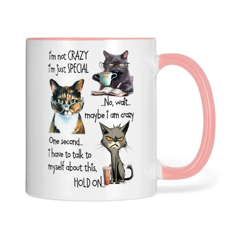 I'm Not Crazy I'm Just Special Cat Coffee Mug, Cat Holiday Gift, Crazy Cat Lady Mug, Pet Lover Gift, Cat Xmas Present.jpg