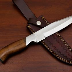 hand made d2 steel blade hunting bowie camping knife- rose wood -