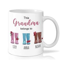 personalize this grandma belongs to mug, best grandma gifts