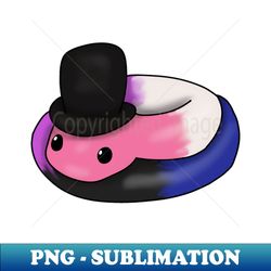 Genderfluid Snake in a top hat - Elegant Sublimation PNG Download - Unleash Your Inner Rebellion