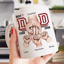 personalized best dad ever coffee mug,  dad fist bump mug