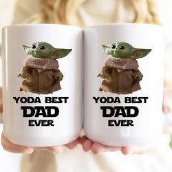 personalized best dad ever coffee mug, baby yoda gifts for dad