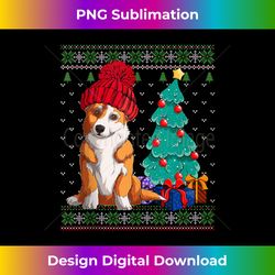 Dog lovers Cute Welsh Corgi Santa Hat Ugly Christmas Sweater Tank - Edgy Sublimation Digital File - Channel Your Creative Rebel