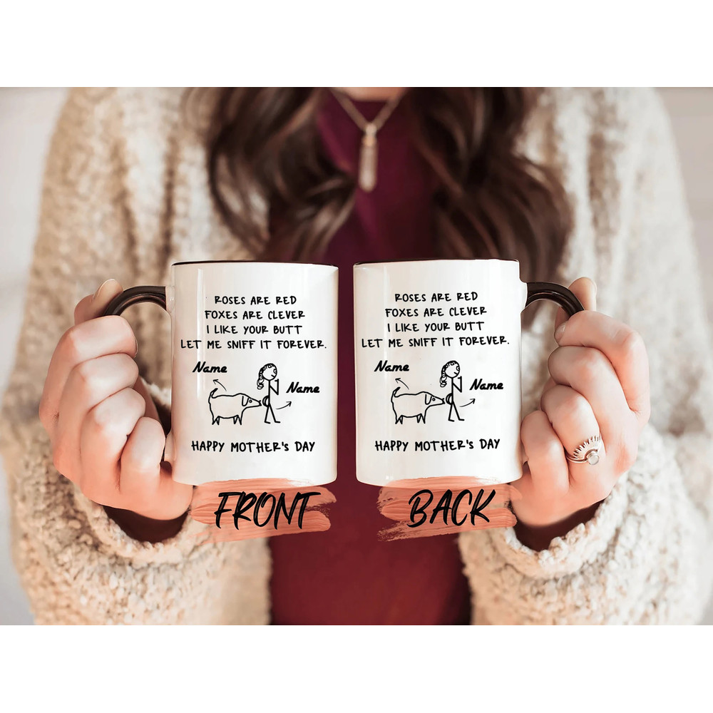Roses Are Red Foxes Are Clever Funny Mug, Mothers Day Gifts For Women, Personalized Mug.jpg