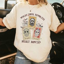horror characters tarot card shirt jason voorhees freddy krueger michael myers shirt halloween horror movie shirt scre