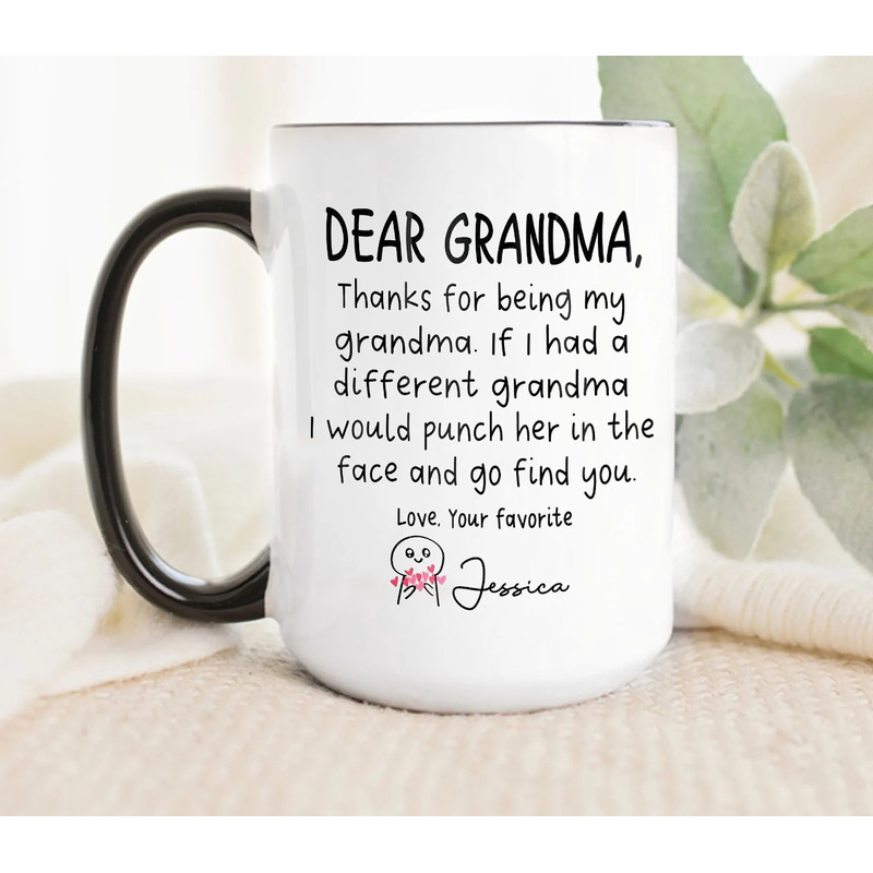 Thanks For Being My Grandma Coffee Mug, Personalized Funny Grandma Coffee Mug, Gifts From Grandson Granddaughter, Gifts For Mother's day.jpg