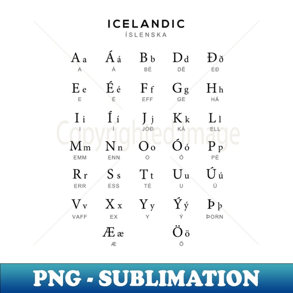 Icelandic Alphabet Chart Iceland Language Learning Chart Whi | Inspire ...