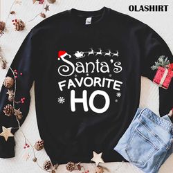 santas favorite ho christmas xmas costume santa claus shirt - olashirt
