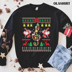 music loves guitar note christmas ugly musical teacher santa t-shirt - olashirt