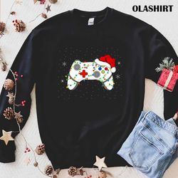 this is my christmas pajama santa hat gamer video t-shirt - olashirt