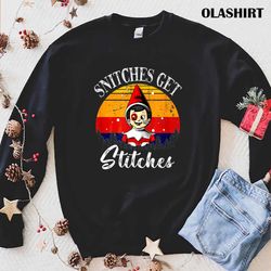 funny christmas snitches get stitches t-shirt - olashirt