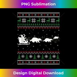Santa Claus Riding Honey Badger Ugly Sweater Christmas Tank - Contemporary PNG Sublimation Design - Spark Your Artistic Genius