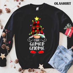 new the gamer gnome, matching family group christmas pajama t-shirt - olashirt