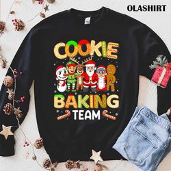 new cookie baking team gingerbread santa reindeer xmas christmas t-shirt - olashirt