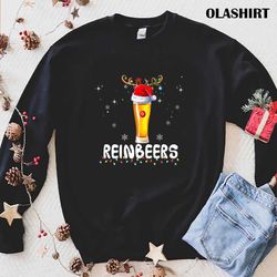 new funny reindeer beer christmas drinking xmas premium t-shirt - olashirt