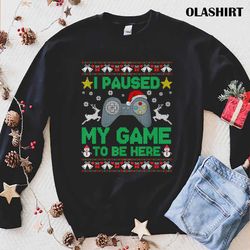 new gaming christmas pajama matching gamer ugly sweater t-shirt - olashirt