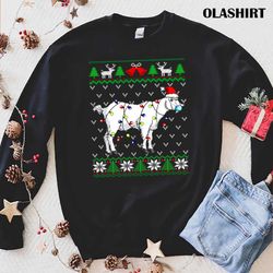 goat face mask goat santa ugly christmas t-shirt - olashirt