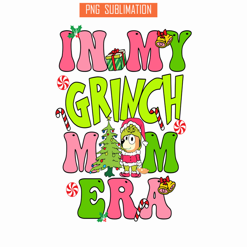 CRM13112301-Bluey And Grinchmas PNG, Christmas Tree PNG, Bluey And Santa Claus PNG.png
