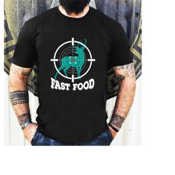 men's funny fast food hunting tee shirt deer running fast humor fathers day grandpa dad camo tee shirt for him