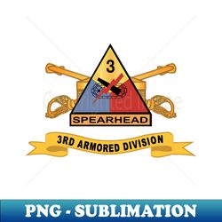 3rd Armored Division w Br - Ribbon -  SSI X 300 - PNG Sublimation Digital Download - Transform Your Sublimation Creations