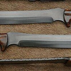 custom handmade 1095 high carbon steel hunting machete sword with leather sheath