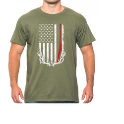 men's deer hunting t shirt rack shirt hunter shirt hunter gift u.s. flag t shirt woodsman shirt hunting gift unisex man