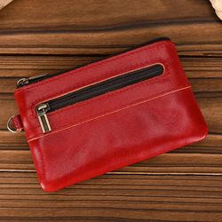 Leather Coin Purse With Id,Genuine Leather Coin Purses,Handmade Leather Wallet With Coin Pouch,Leather Coin Pouch Patter