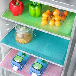 Fridge Mats Pack of 04 Refrigerator Mats Single Sheet Waterproof Washable Antislip