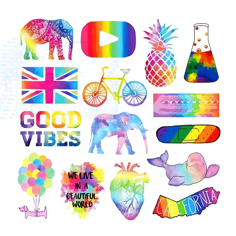 HappyRainbowStickersPackLGBTQStickersPrideMonthGayandLesbianStickersQueerStickersFunny