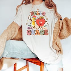 hello second grade shirt, back to school shirt, cute leopard smiley shirt, second grade teacher shirt, back to school gi