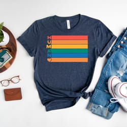 human shirt, pride month shirt, lgbtq shirt, human rights shirt, equality shirt, pronouns shirt, rainbow t-shirt, gay pr