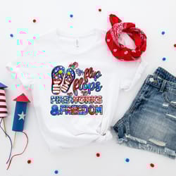 flip flops fireworks & freedom shirt, 4th of july shirt, independence day shirt, memorial shirt, patriotic usa gift, gif