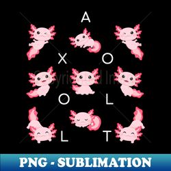 Cute Baby Axolotl Team - Decorative Sublimation PNG File - Unleash Your Creativity