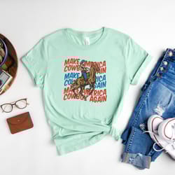 make america cowboy again shirt, 4th of july shirt, independence day shirt, memorial shirt, patriotic usa gift, gift for