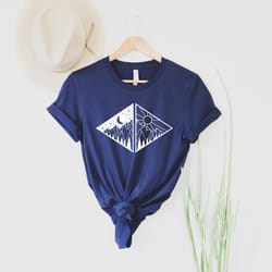 moon and sun shirt, mountains shirt, moon & sun tee, moon phase shirt, hiking tee, camping shirt
