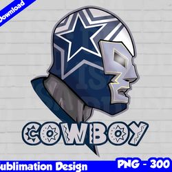 Cowboys Png, Football mascot, cowboys t-shirt design PNG for sublimation, mexican wrestler style