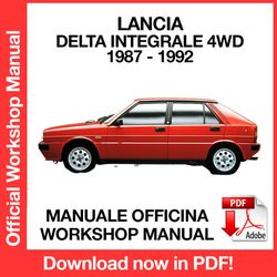 WORKSHOP MANUAL SERVICE REPAIR LANCIA DELTA INTEGRALE 4WD (1987-1992) (EN)