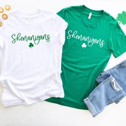 shenanigans shirt, st patrick's day gift, lucky women tee, irish shirt, shamrock shirt, st patty's day