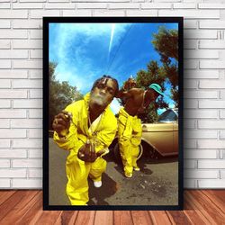 asap rocky and tyler the creator music poster canvas wall art family decor, home decor,frame option-1