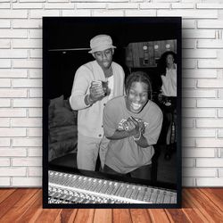 asap rocky and tyler the creator music poster canvas wall art family decor, home decor,frame option