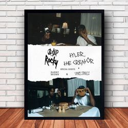 asap rocky, tyler the creator music poster canvas wall art family decor, home decor,frame option